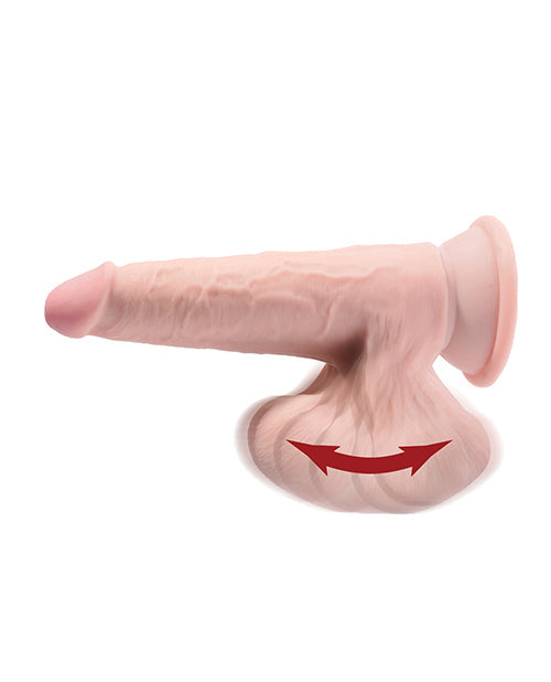 Dildo realista King Cock Plus | Dildo grande de 20 cm | Dildo con ventosa de triple densidad y testículos colgantes