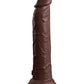 King Cock Elite Pene Vibrador de Silicona de Doble Densidad de 23 cm con Control Remoto - Marrón