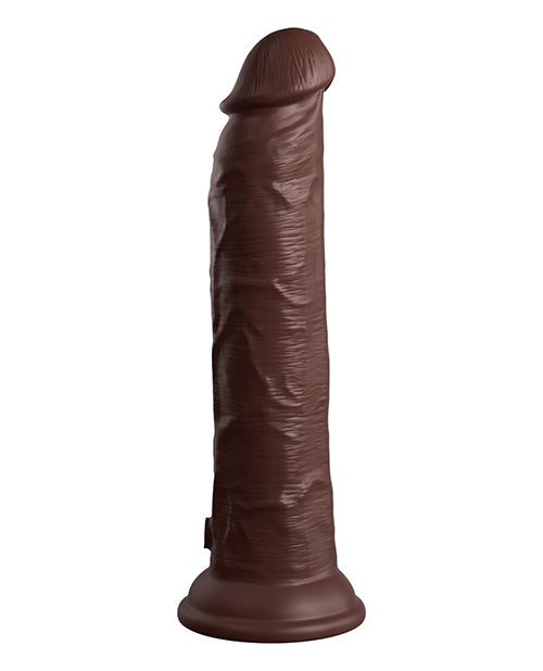King Cock Elite Pene Vibrador de Silicona de Doble Densidad de 23 cm con Control Remoto - Marrón