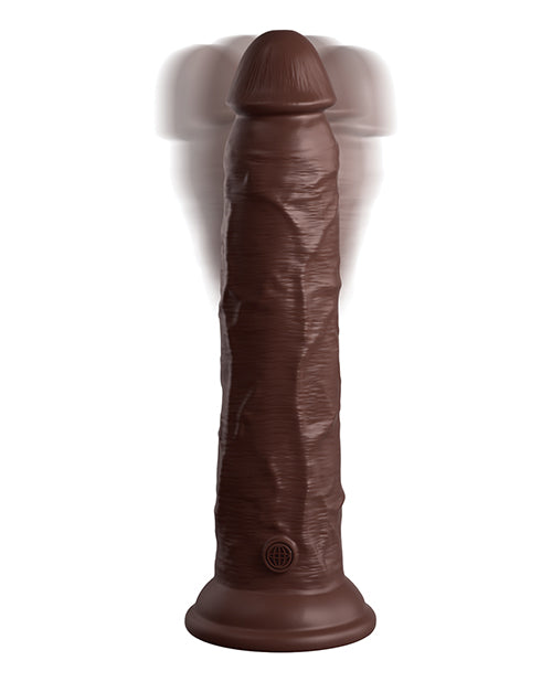 King Cock Elite Pene Vibrador de Silicona de Doble Densidad de 23 cm con Control Remoto - Marrón