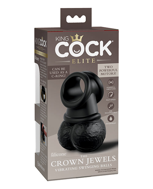 King Cock Elite The Crown Jewels Bolas Vibrantes Oscilantes - Negro