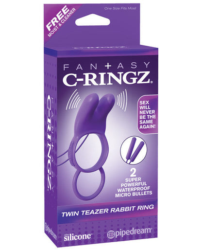 Anneau vibrant double Teazer de Fantasy C-Ringz - Violet