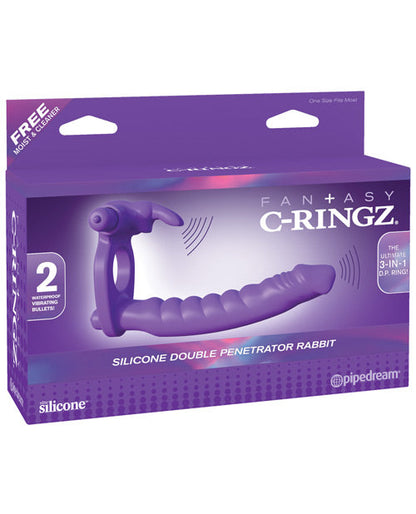 Fantasy C-Ringz Anneaux péniens doubles en silicone Rabbit - Violet