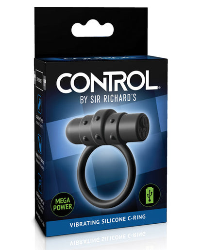 Anneau pénien vibrant en silicone Sir Richards - Noir
