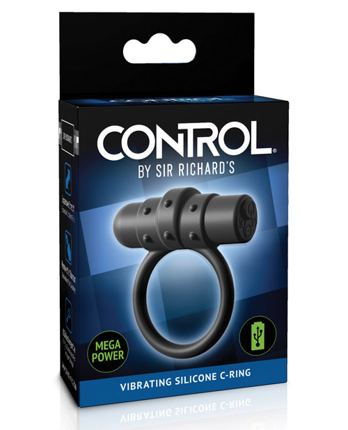 Anneau pénien vibrant en silicone Sir Richards - Noir