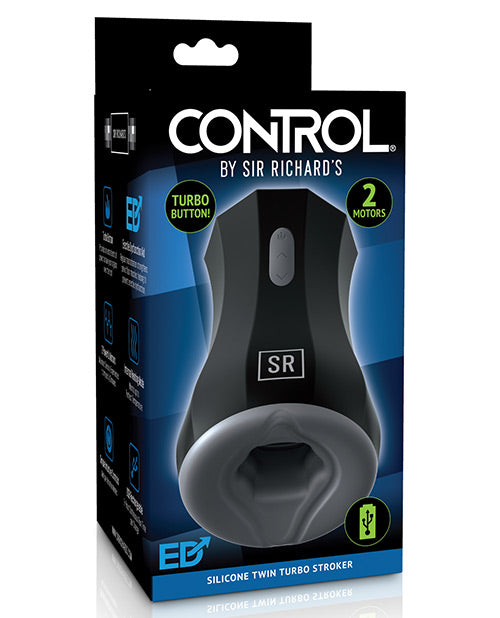 Sir Richards Control Dispositivo de masturbación de silicona Twin Turbo
