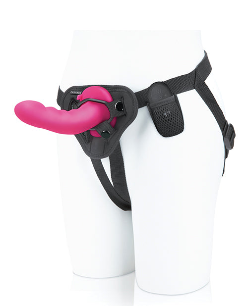 Pegasus Clavija ondulada recargable de 6" con arnés ajustable y control remoto - Rosa
