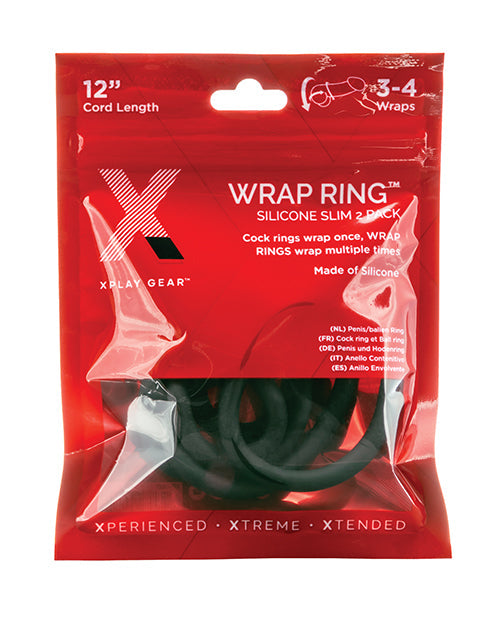 Anneau de fixation fin en silicone Xplay Gear 12 po - Noir (paquet de 2)