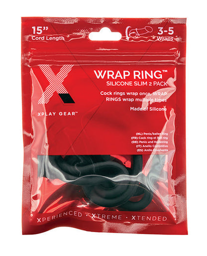 Xplay Gear Silicone Anneau Enveloppant Mince 15" - Noir Lot de 2