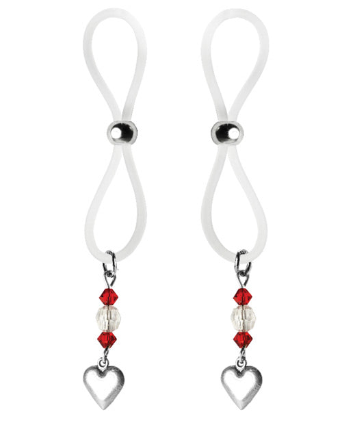 Bijoux de Nip Nipple Halos breloque cœur - Rouge/Transparent
