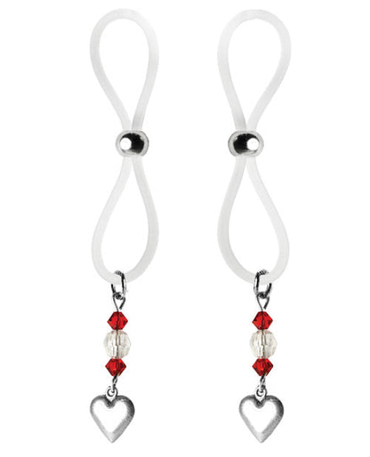 Bijoux de Nip Nipple Halos breloque cœur - Rouge/Transparent