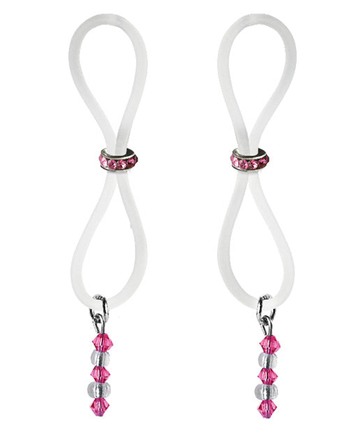 Bijoux de tétons Nipples Halos Gemme rose coulissante - Rose/Transparent
