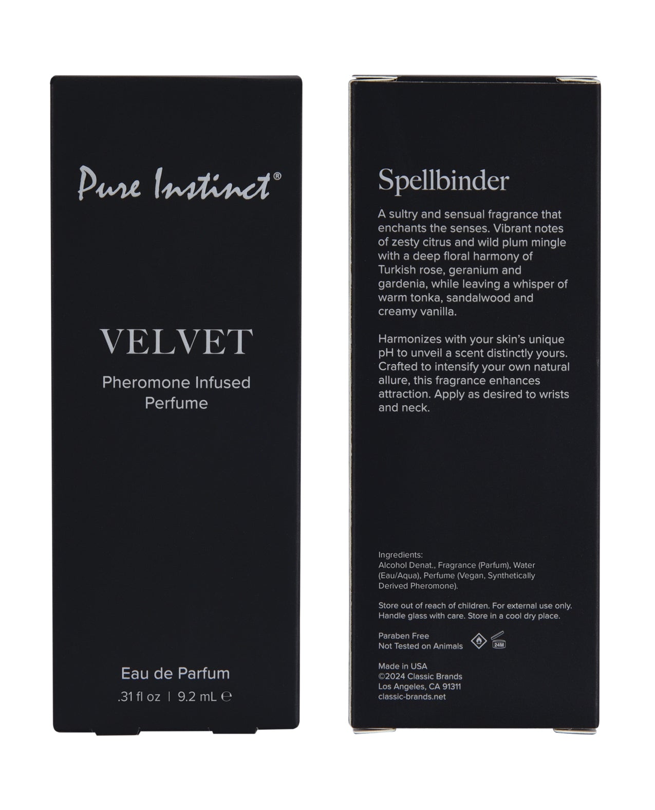 Perfume de feromonas Pure Instinct Velvet - Spray de 9.2 ml