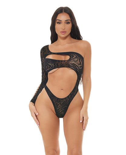 Pink Lipstick Tap In Teddy de un hombro - Negro T/U