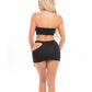 Bandeau y falda sin costuras Pink Lipstick Femme Negro T/U