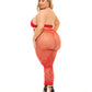 Conjunto de lencería halter rojo infernal talla grande