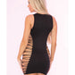 Pink Lipstick Rule Breaker Open Side Dress Black O/S