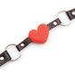 Bâillon Plesur Heart avec cœurs rouges - Noir