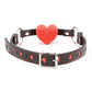 Bâillon Plesur Heart avec cœurs rouges - Noir