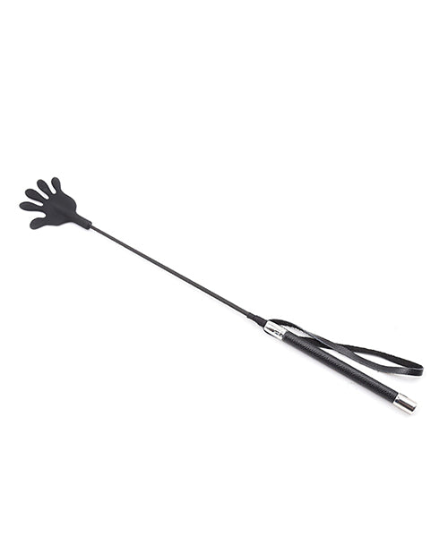Cravache en silicone en forme de main Plesur 22" - Noir