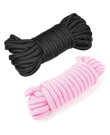 Plesur Cuerda de Algodón Shibari Bondage Paquete de 2 - Negro/Rosa