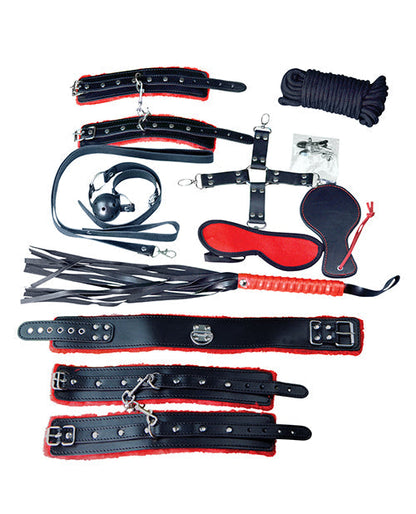Kit de Bondage Plesur Deluxe - Negro/Rojo