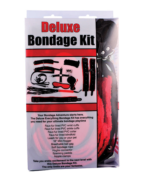 Kit de Bondage Plesur Deluxe - Negro/Rojo