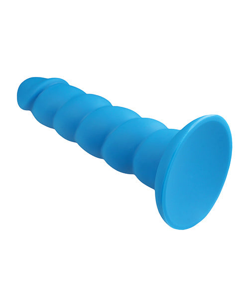 Gode réaliste Rock Candy | Gros gode Suga Daddy de 17,7 cm | Gode en silicone | Gode ventouse bleu