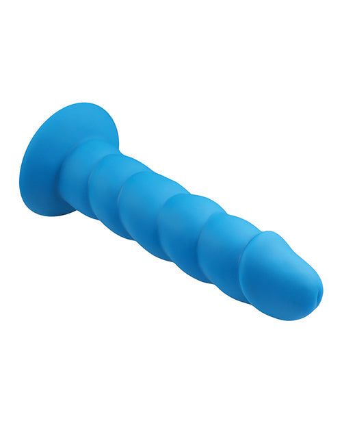 Gode réaliste Rock Candy | Gros gode Suga Daddy de 17,7 cm | Gode en silicone | Gode ventouse bleu