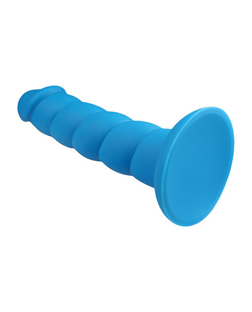 Godemichet réaliste Rock Candy | Gros godemichet Suga Daddy 20 cm | Godemichet en silicone bleu à ventouse