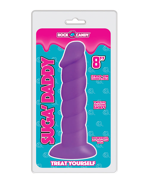 Rock Candy Dildo réaliste | Gros Godemichet 20 cm Suga Daddy | Godemichet en silicone | Godemichet violet