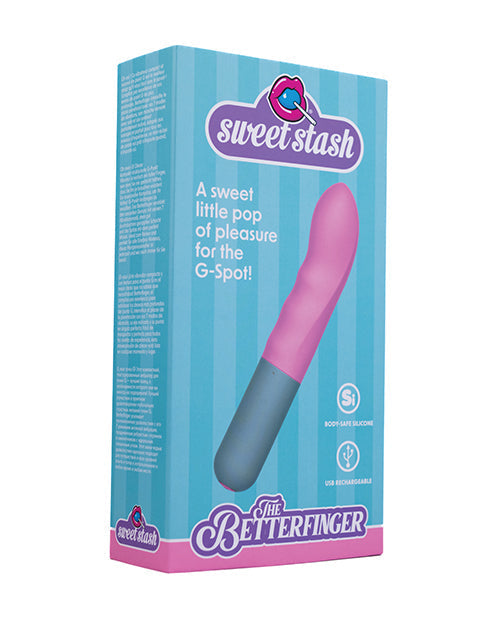 Vibrador de punto G Rock Candy | Vibrador pequeño Betterfinger 7x | El mejor vibrador texturizado rosa gris para mujeres