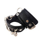 Menottes de poignet en cuir végan Rouge Fetish Play - Noir