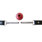 Bâillon boule en cuir rouge avec tige en acier inoxydable et boule amovible - Noir avec rouge