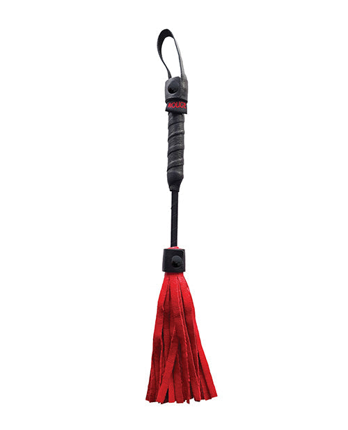 Fouet court en cuir rouge