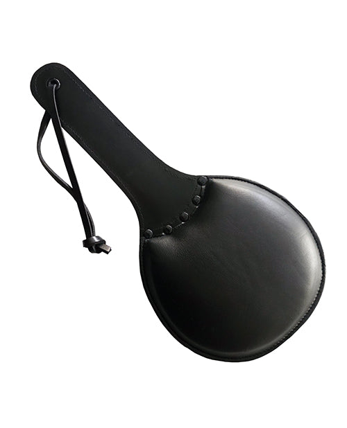 Raquette de tennis de table Rouge en cuir rembourrée - Noire