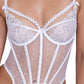 Bustier et string brodés Forever Yours Blanc TG
