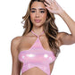 Top de tirantes estrella iridiscente metálico - Rosa MD