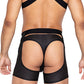 Chaps Master con cierre de gancho y anilla y abertura trasera (tanga no incluida) - Negro SM