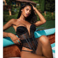 Nuisette Belle Noir en dentelle Chantilly et satin - Noir M