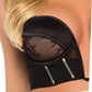 Conjunto de Bustier de Encaje y Satén Belle Noir Chantilly de 2 Piezas - Negro MD