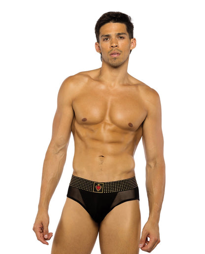 Culotte Sacré-Cœur avec bande élastique cloutée – Noir XL