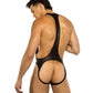 Malla de lucha libre con suspensorio para hombre - Negra XL