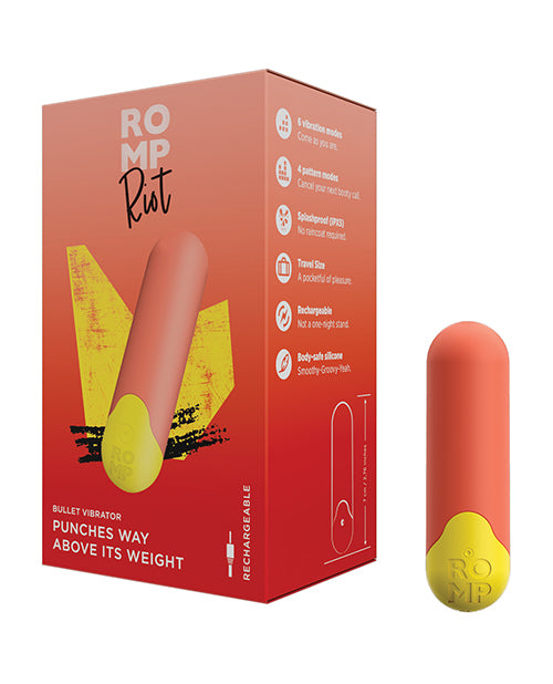Vibromasseur balle Romp Riot | Petit vibromasseur orange | Vibromasseur clitoridien étanche | Meilleur vibromasseur pour femme