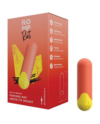 Vibromasseur balle Romp Riot | Petit vibromasseur orange | Vibromasseur clitoridien étanche | Meilleur vibromasseur pour femme