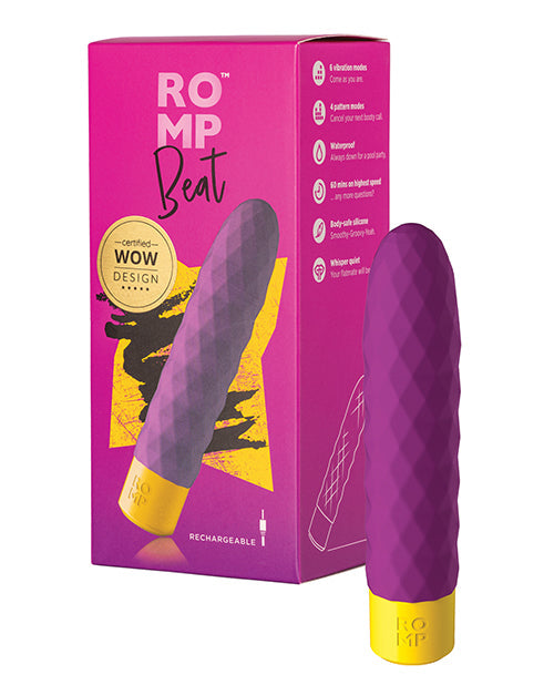 Vibreur ROMP Beat Bullet | Petit Vibreur Violet | Vibreur Clitoridien Étanche | Meilleur Vibreur pour Femmes