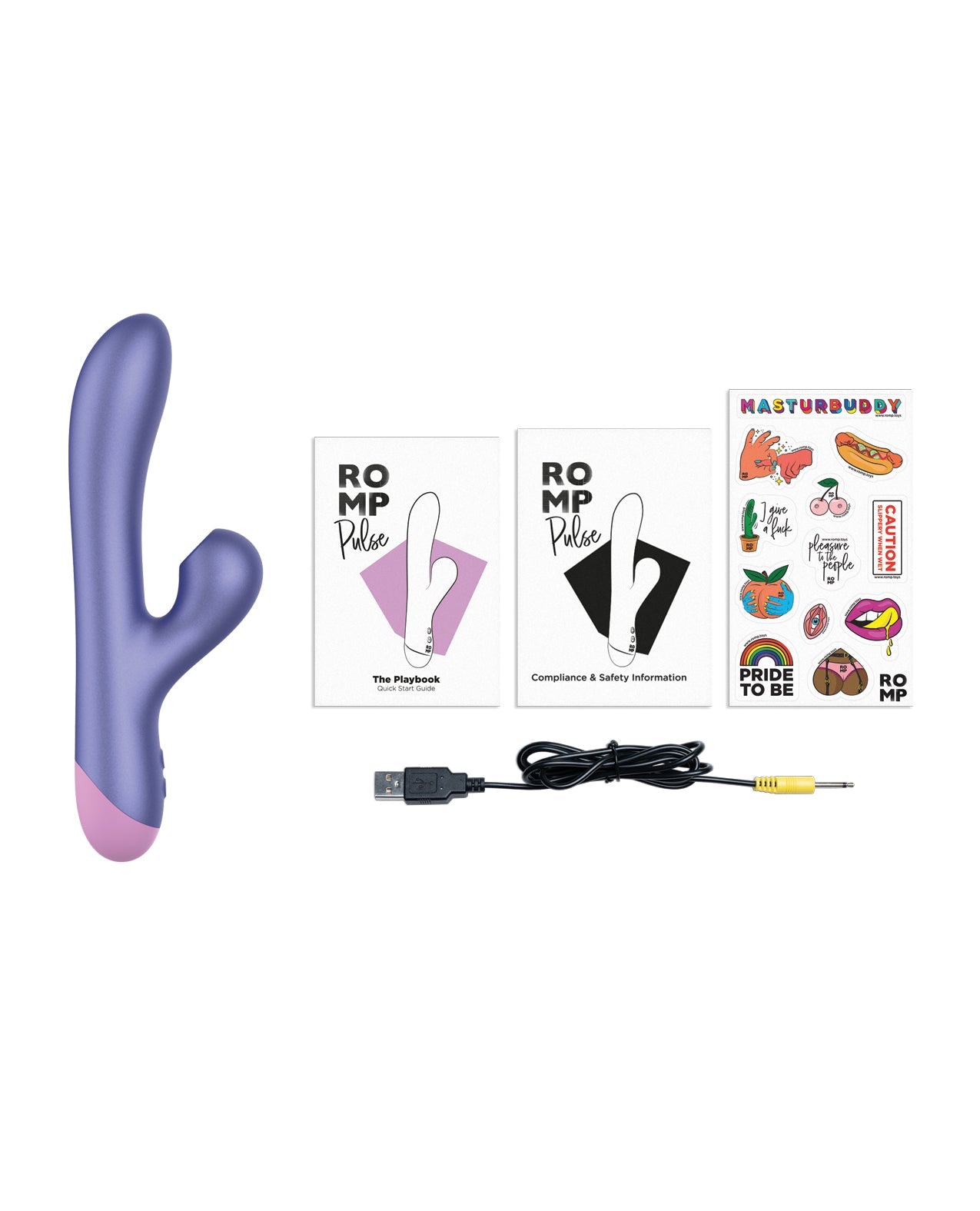ROMP Pulse Vibrador de conejo de pulso de aire - Morado 3D