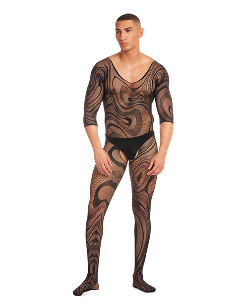 Medias con Liguero Rainbow Party Supernova de 2 piezas con Tanga - Negro L/XL