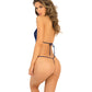Rene Rofe Teddy de malla y encaje sin entrepierna - Azul marino S/M