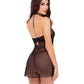 Rene Rofe Midnight Halter Chemise Set Negro S/M